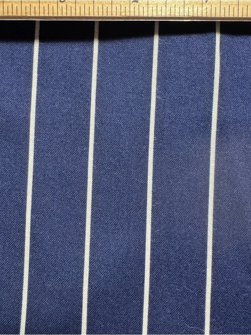 4 yards Navy Blue Pinstripe Cotton Fabric - Classic Stripe Pattern #128